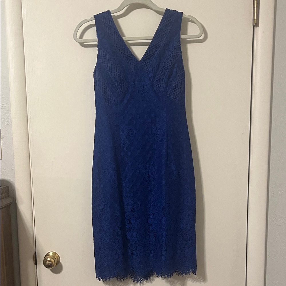 ANTONIO MELANI Royal Blue Lace Midi Dress
